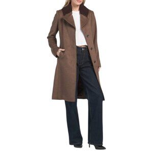 COLE HAAN Portabella Wool Blend Shawl Collar Coat